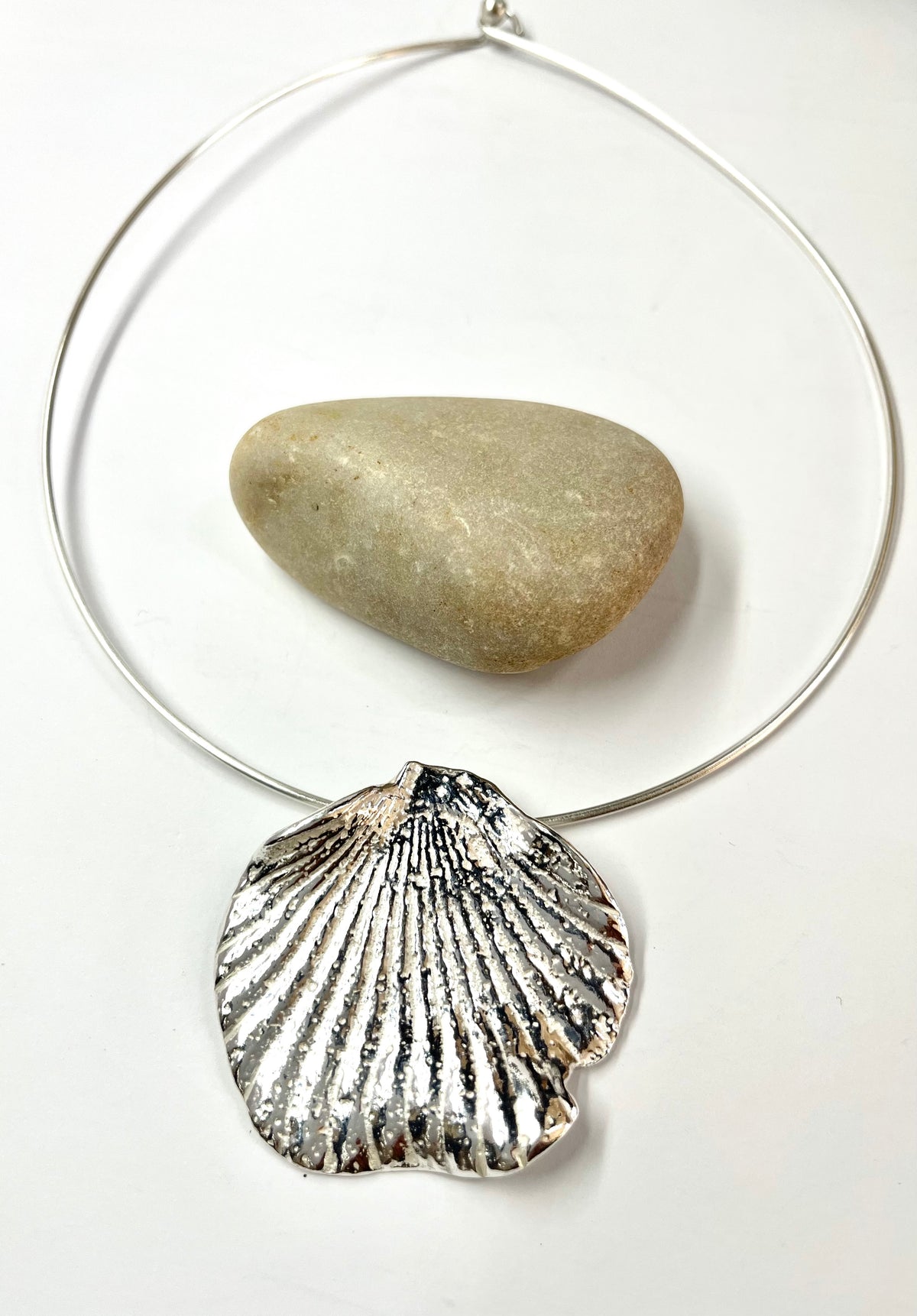 Large Silver Shell Pendant