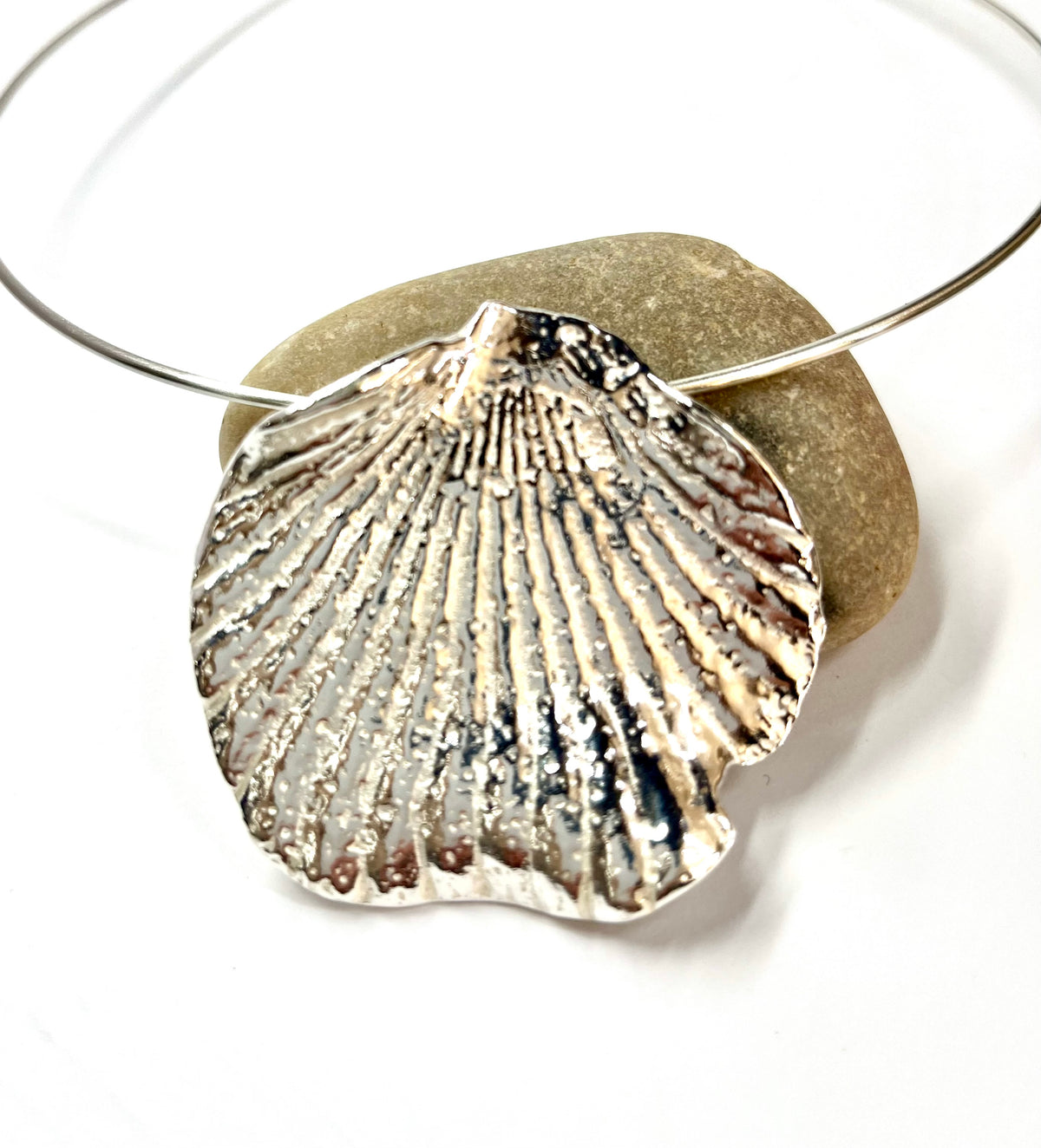 Large Silver Shell Pendant