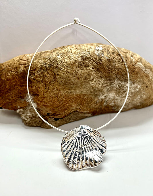 Large Silver Shell Pendant