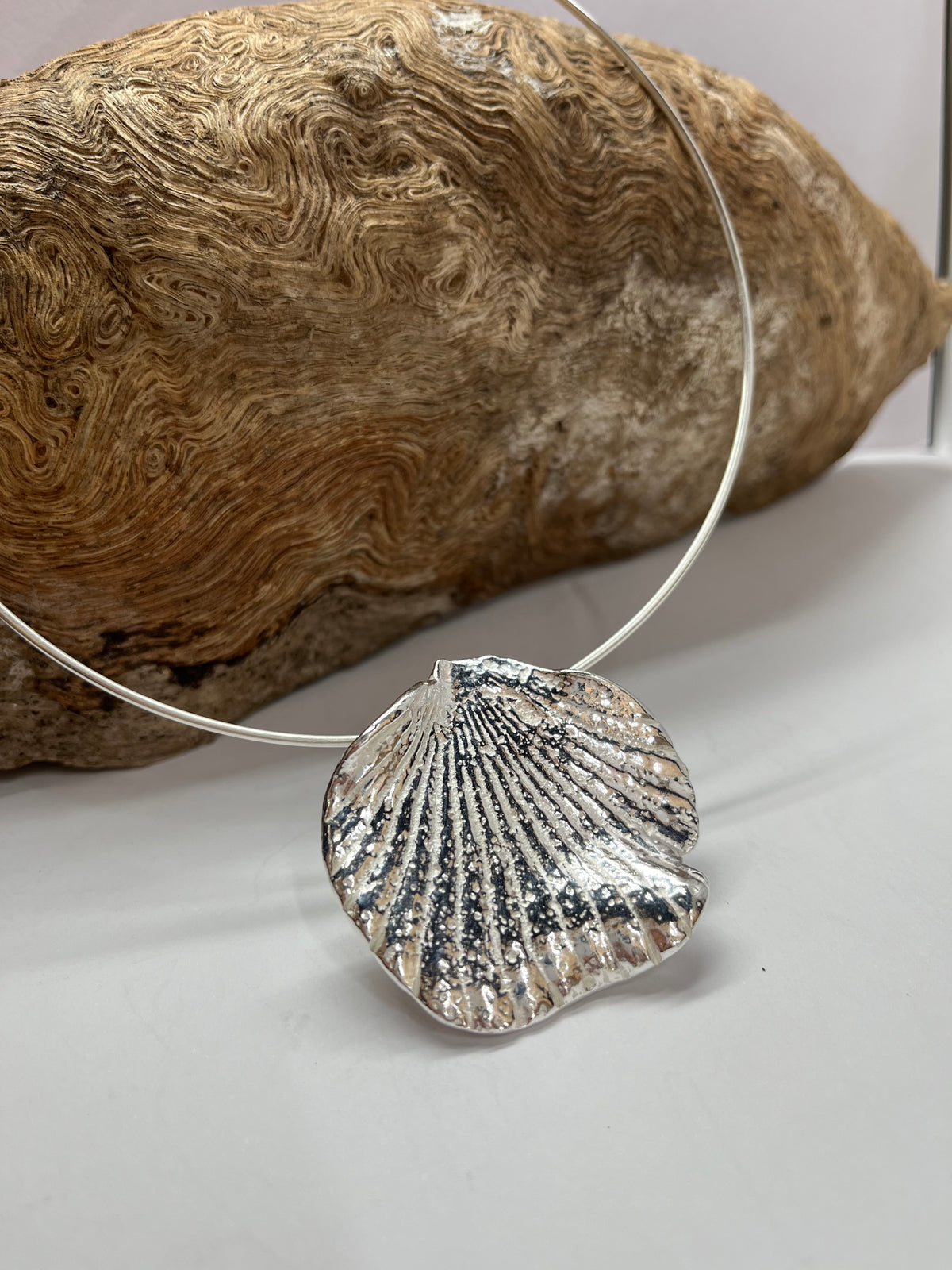 Large Silver Shell Pendant