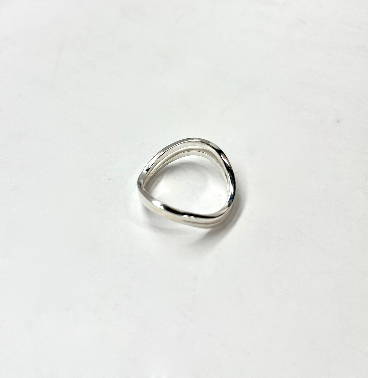 Silver Flow Ring (two lines )