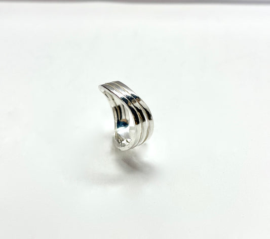 Silver Wave Ring (three lines)