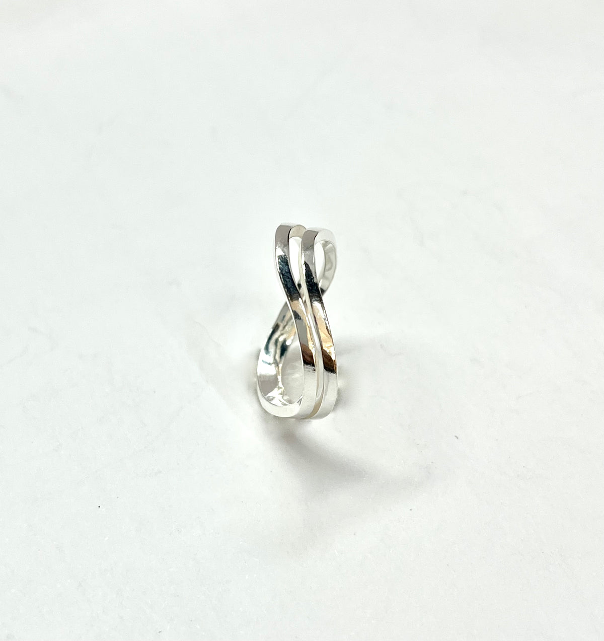 Silver Flow Ring (two lines )