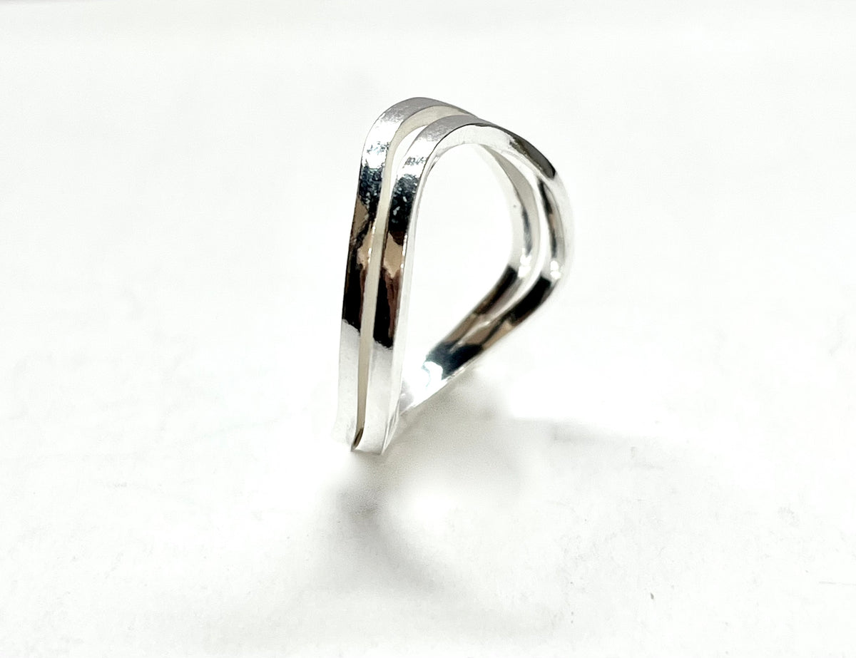Silver Flow Ring (two lines )
