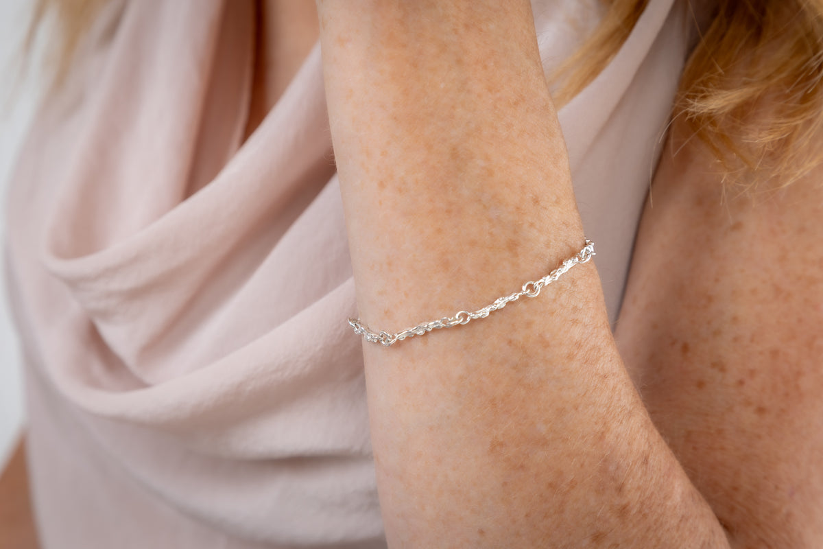 Delicate Silver Twig Bracelet